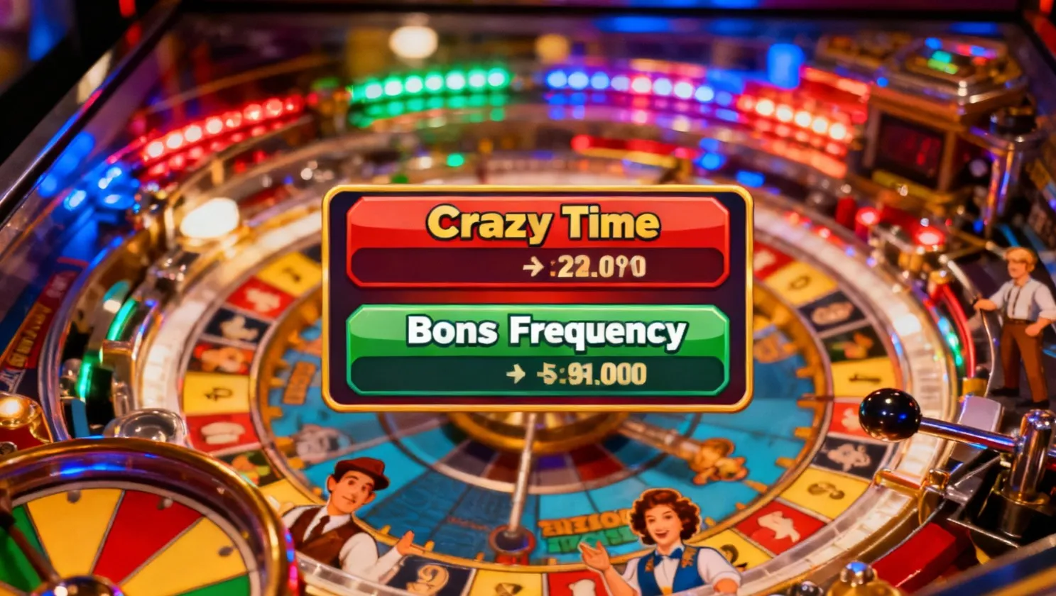 Porcentaje de retorno y frecuencia de bonos en Crazy Time
